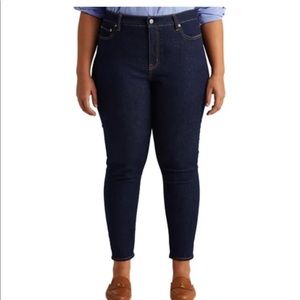 Lauren Ralph Classic Skinny curvy dark wash jeans